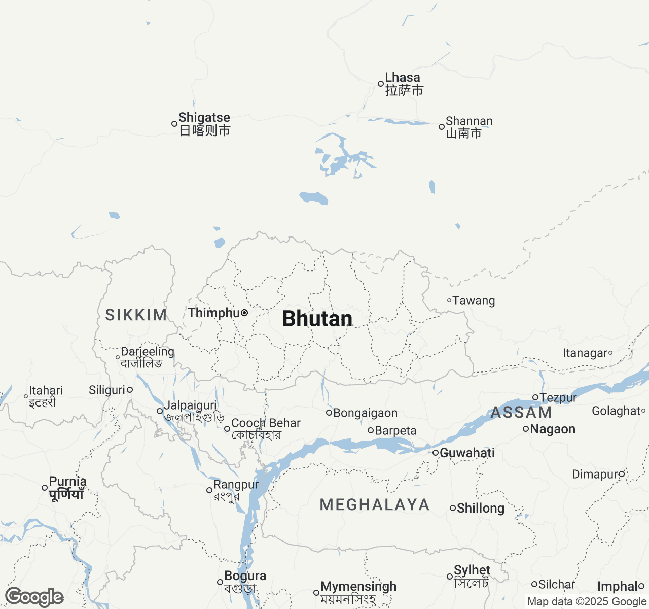Map of Bhutan